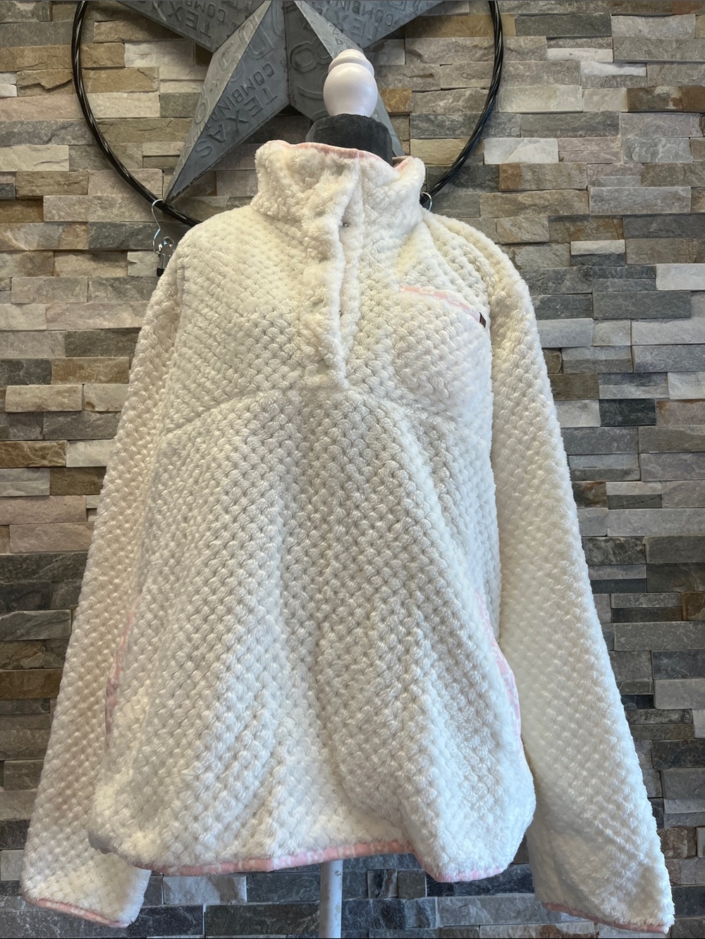 Simply Southern Cream Plush Quarter-Zip Pullover